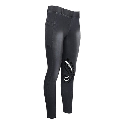 Equine Couture Ladies Denim KP Tights with Phone Pocket