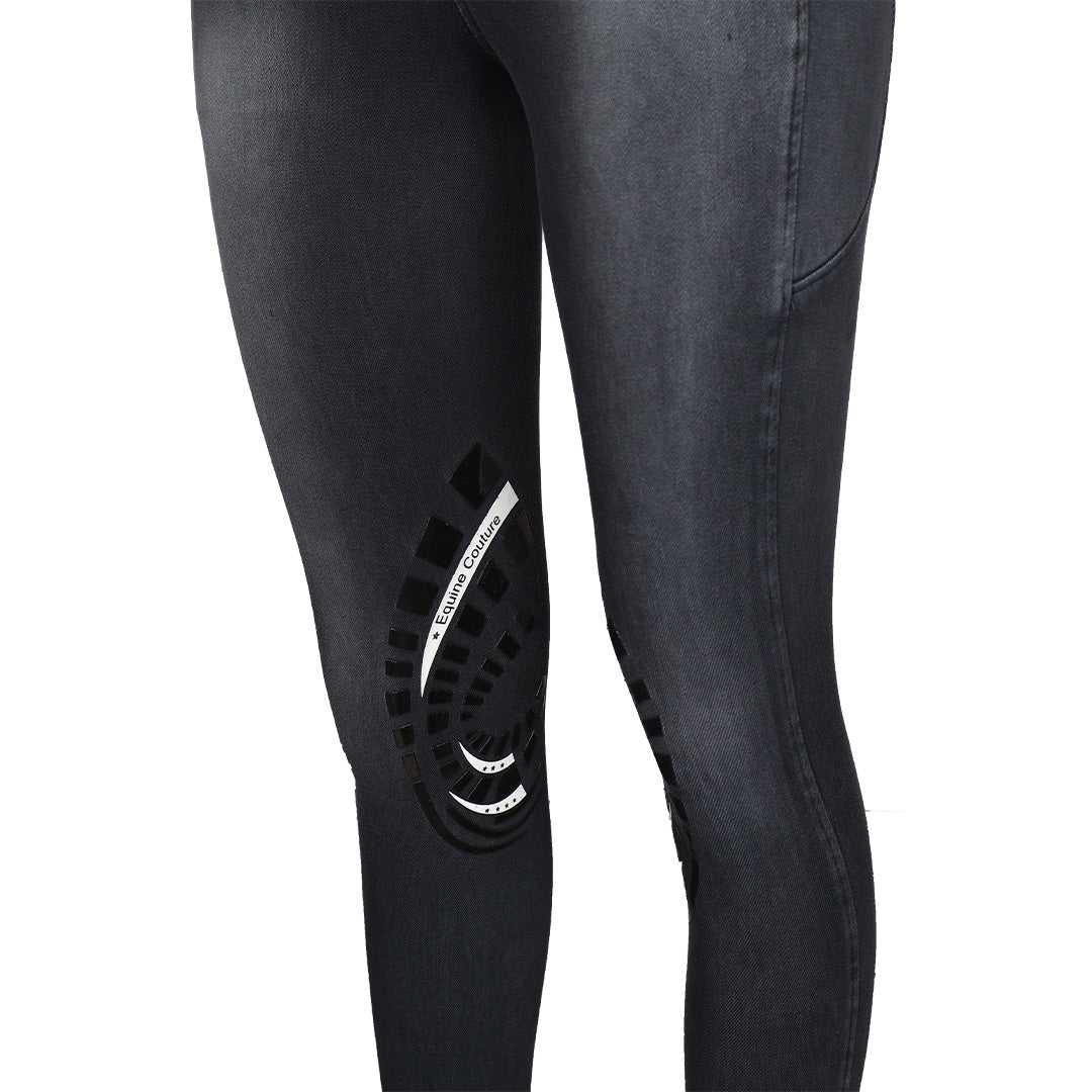 Equine Couture Ladies Denim KP Tights with Phone Pocket