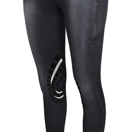 Equine Couture Ladies Denim KP Tights with Phone Pocket