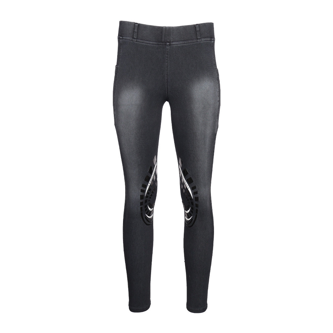 Equine Couture Ladies Denim KP Tights with Phone Pocket