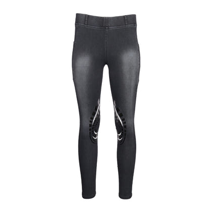 Equine Couture Ladies Denim KP Tights with Phone Pocket