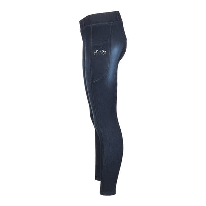 Equine Couture Ladies Denim FS Tights with Phone Pocket