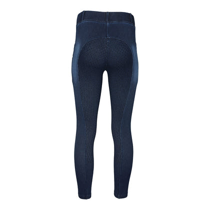 Equine Couture Ladies Denim FS Tights with Phone Pocket