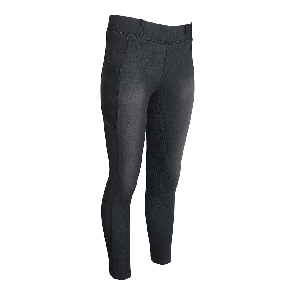 Equine Couture Ladies Denim FS Tights with Phone Pocket