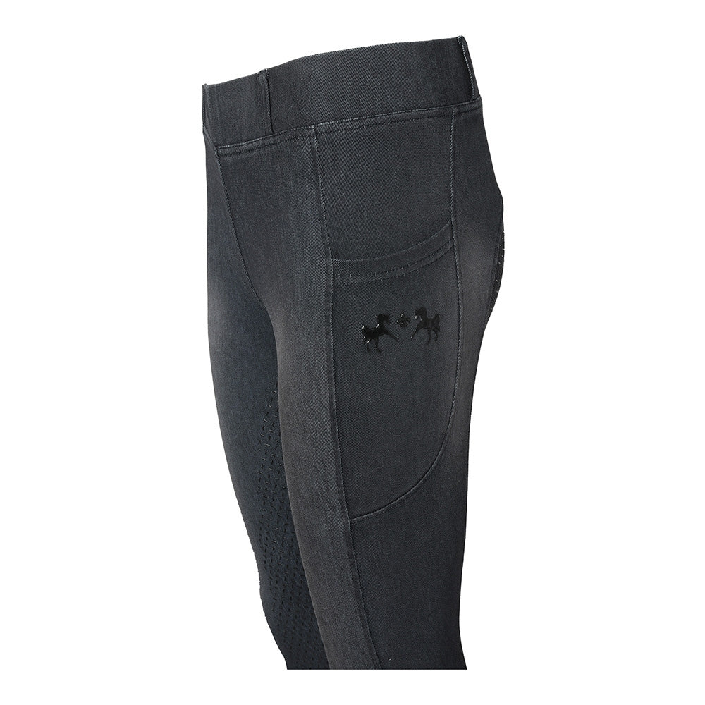 Equine Couture Ladies Denim FS Tights with Phone Pocket