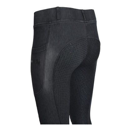 Equine Couture Ladies Denim FS Tights with Phone Pocket