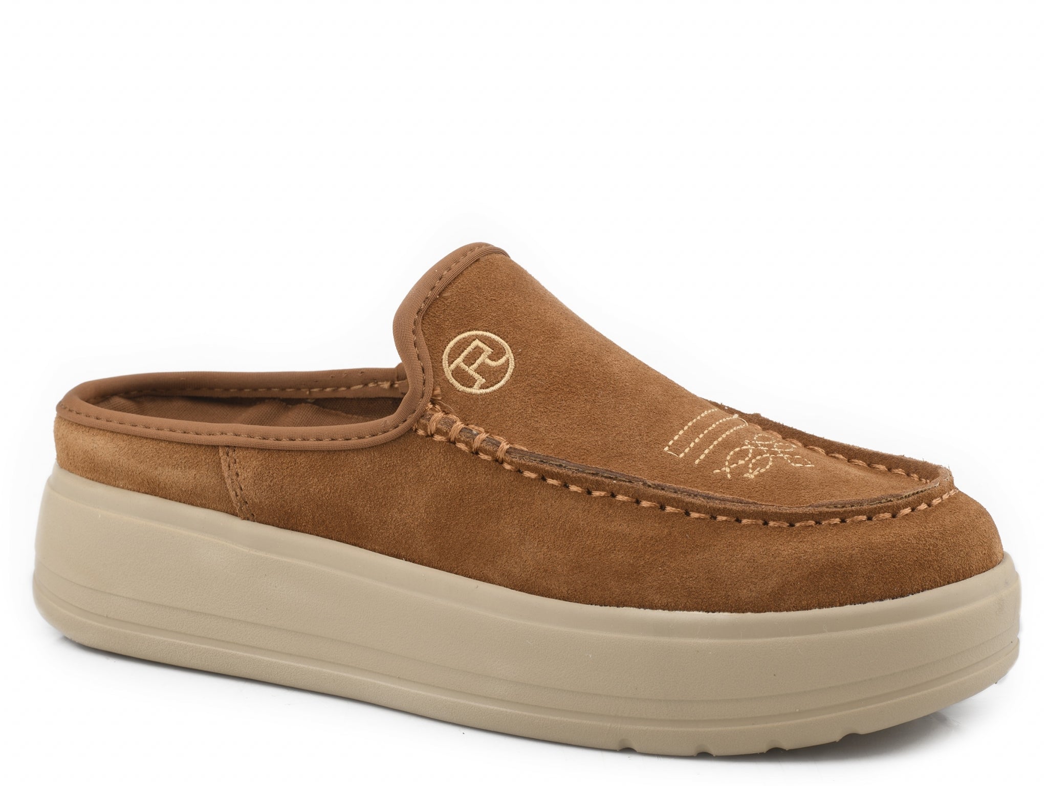 Roper Ladies Cognac Cow Suede Sport Mule Shoes