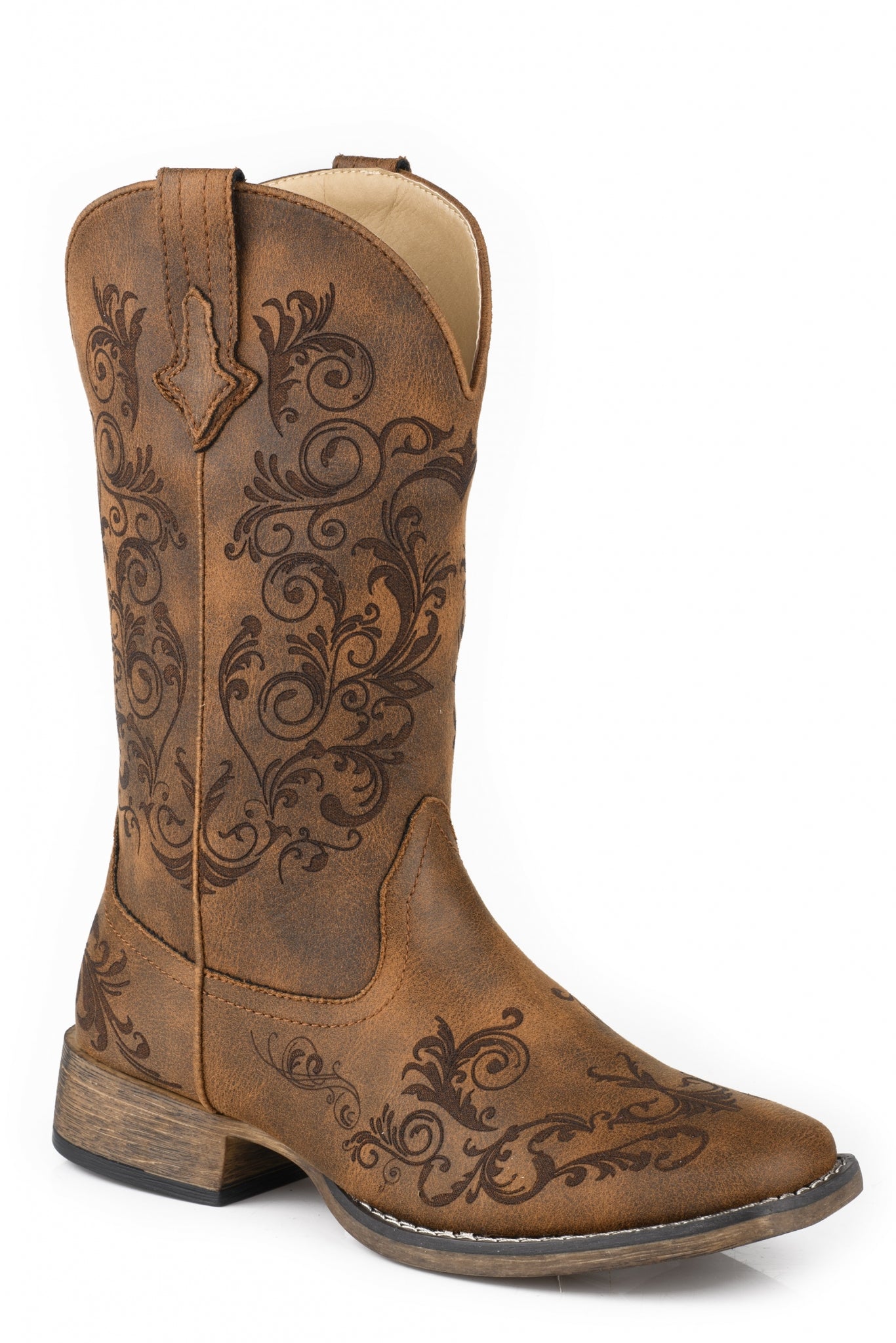 Roper Ladies Faux Leather Square Toe Boots