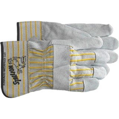 Stallion Split Leather Glove with Safety Cuff 12pk LG