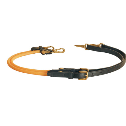 Adjust Leather/Latex TubingSide Rein 38-48 Bk/Gry