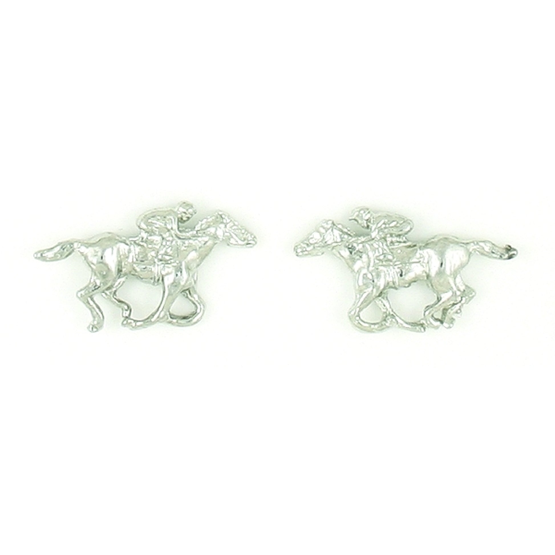 Finishing Touch Thoroughbred Racer Earrings Silver