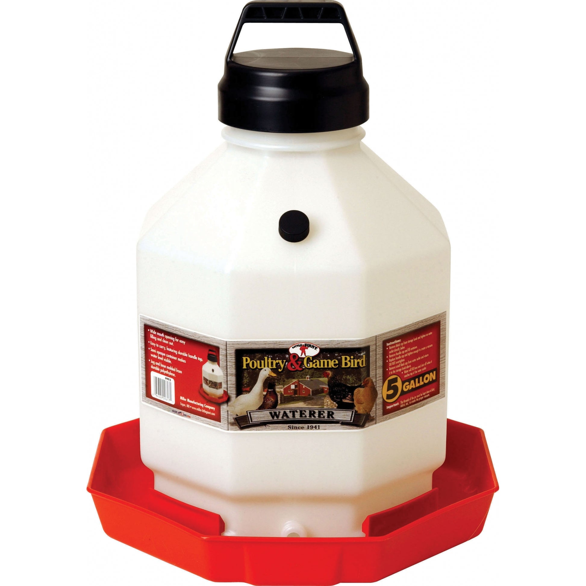 Little Giant Plastic Poultry Waterer 7 Gallon Red