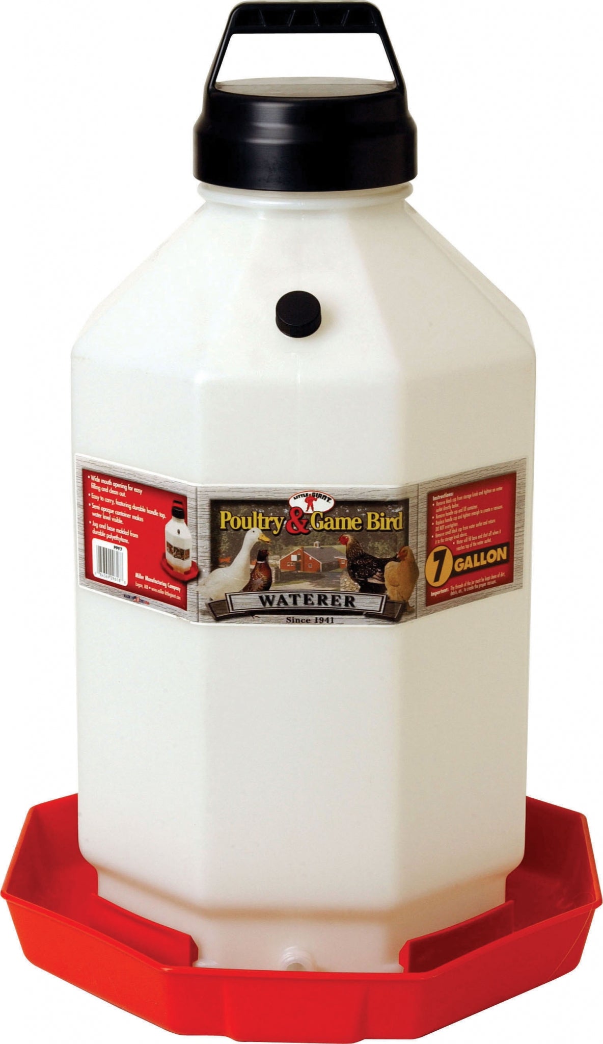 Little Giant Plastic Poultry Waterer 7 Gallon Red