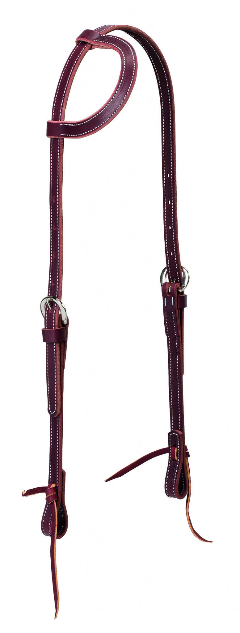 Weaver Burgundy Latigo Flat Sliding Ear Headstall