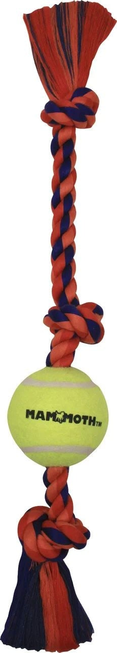 FLOSSY CHEWS THREE KNOT TUG WITH TENNIS BALL