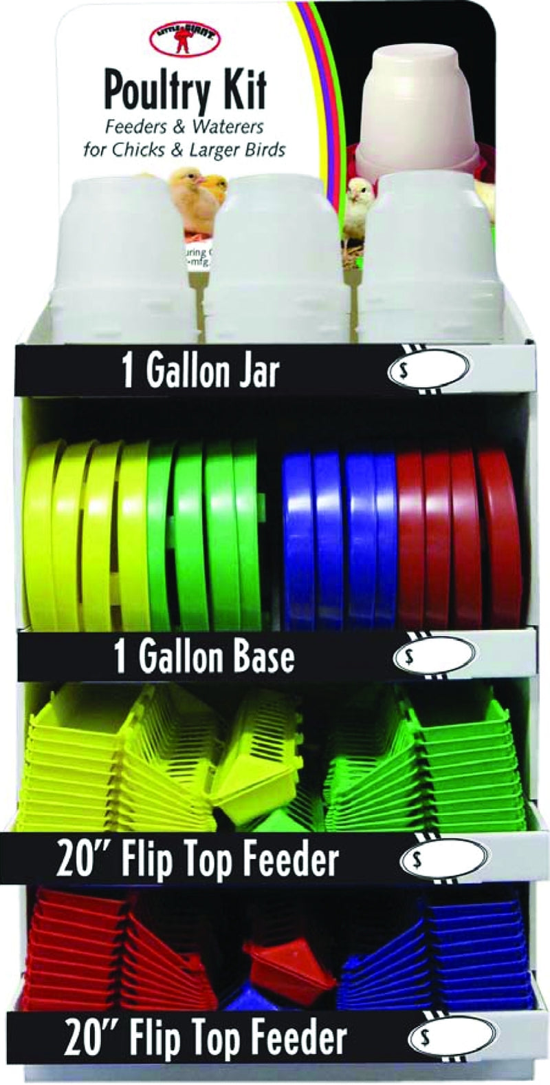 Little Giant Poultry Base, Jar & Flip Top Feeder Display