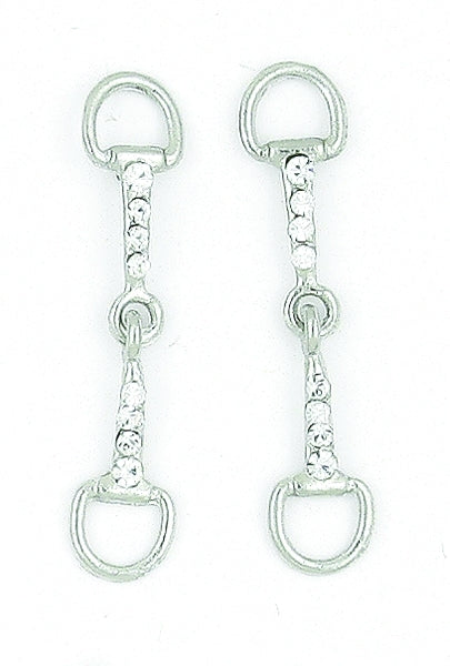 Finishing Touch Snaffle Bit Earrings with Crystal Stones