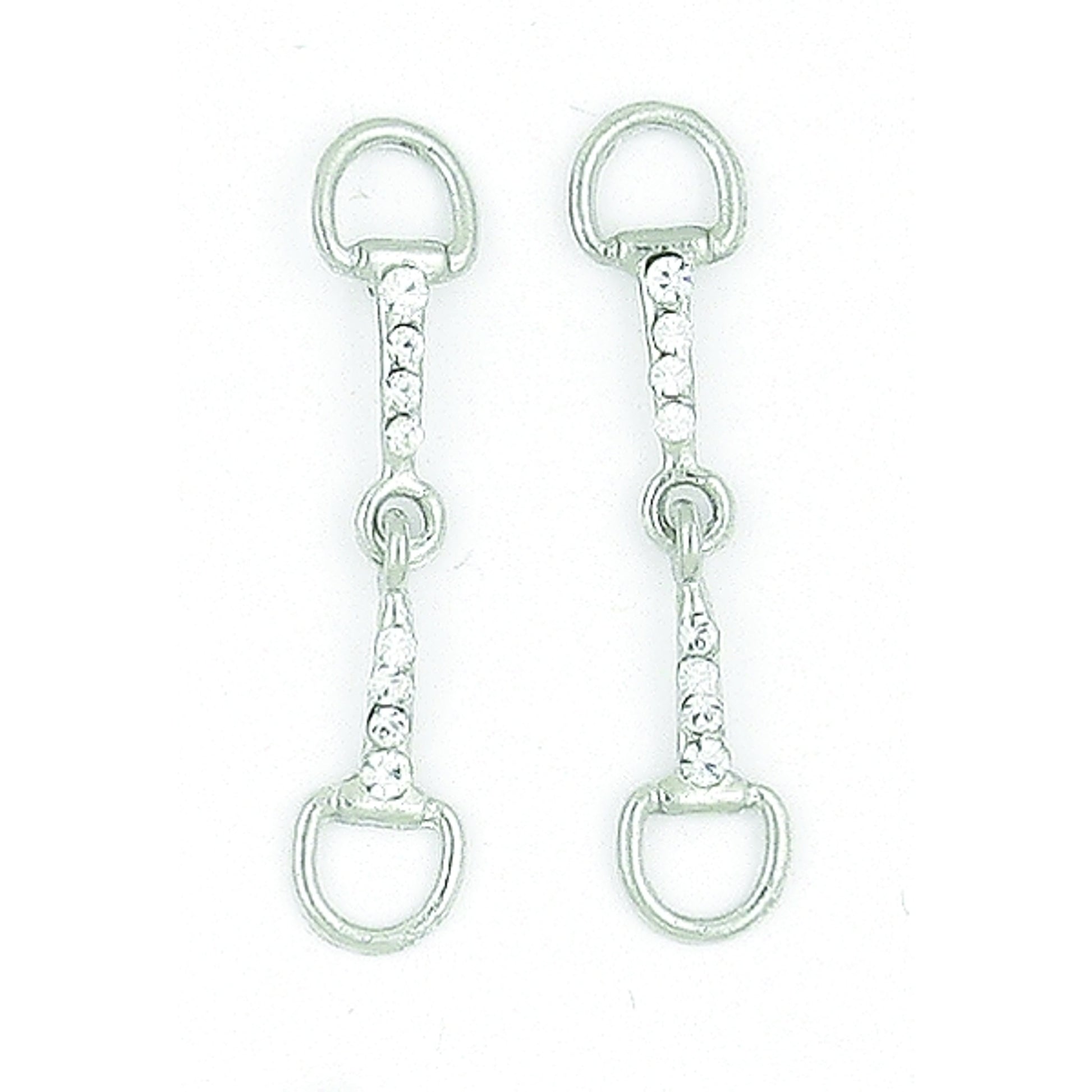 Finishing Touch Snaffle Bit Earrings with Crystal Stones