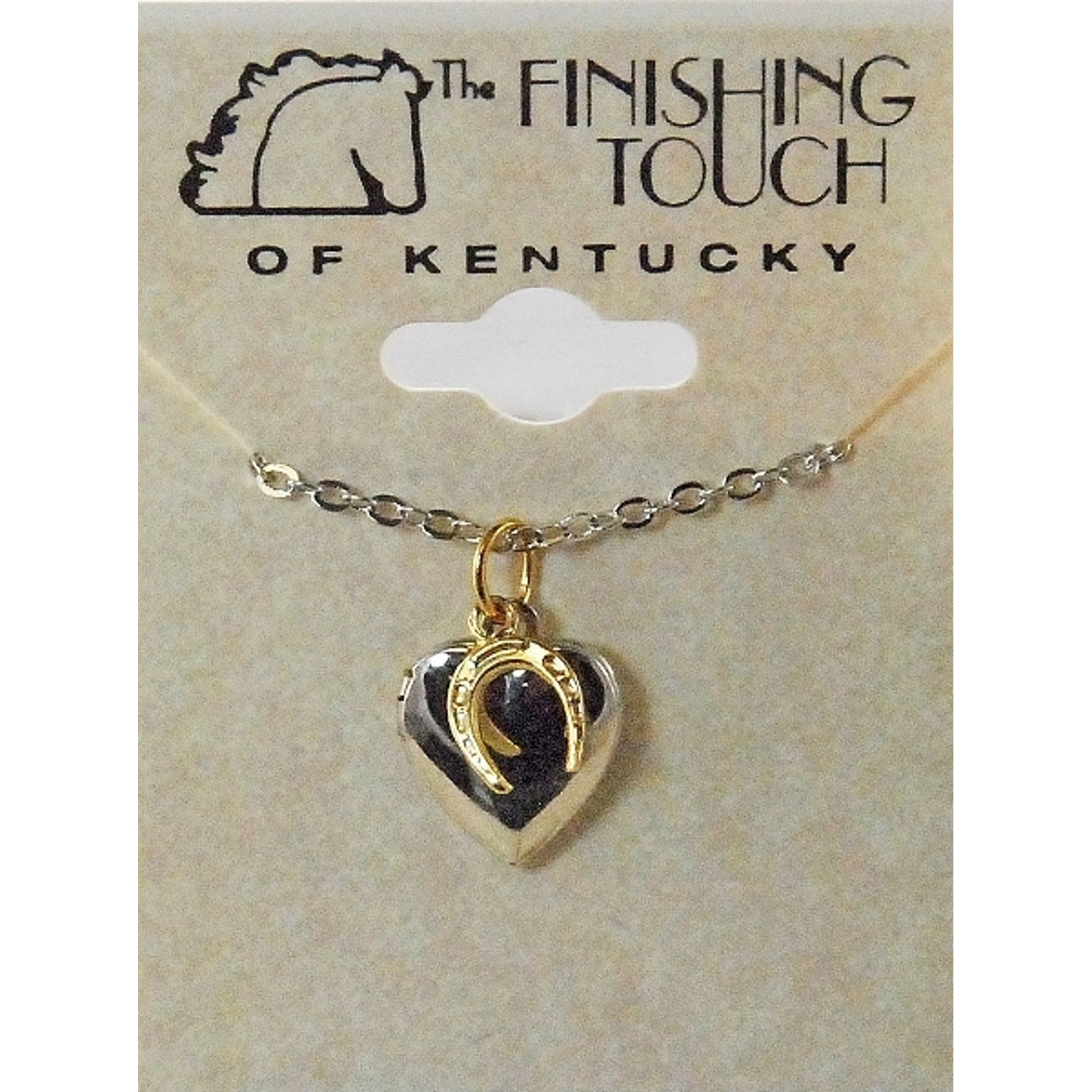 Finishing Touch Heart Locket with Horseshoe Necklace