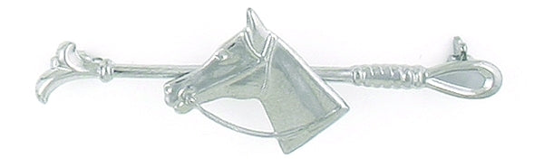 Finishing Touch Horsehead with Reins On Crop Stock Pin