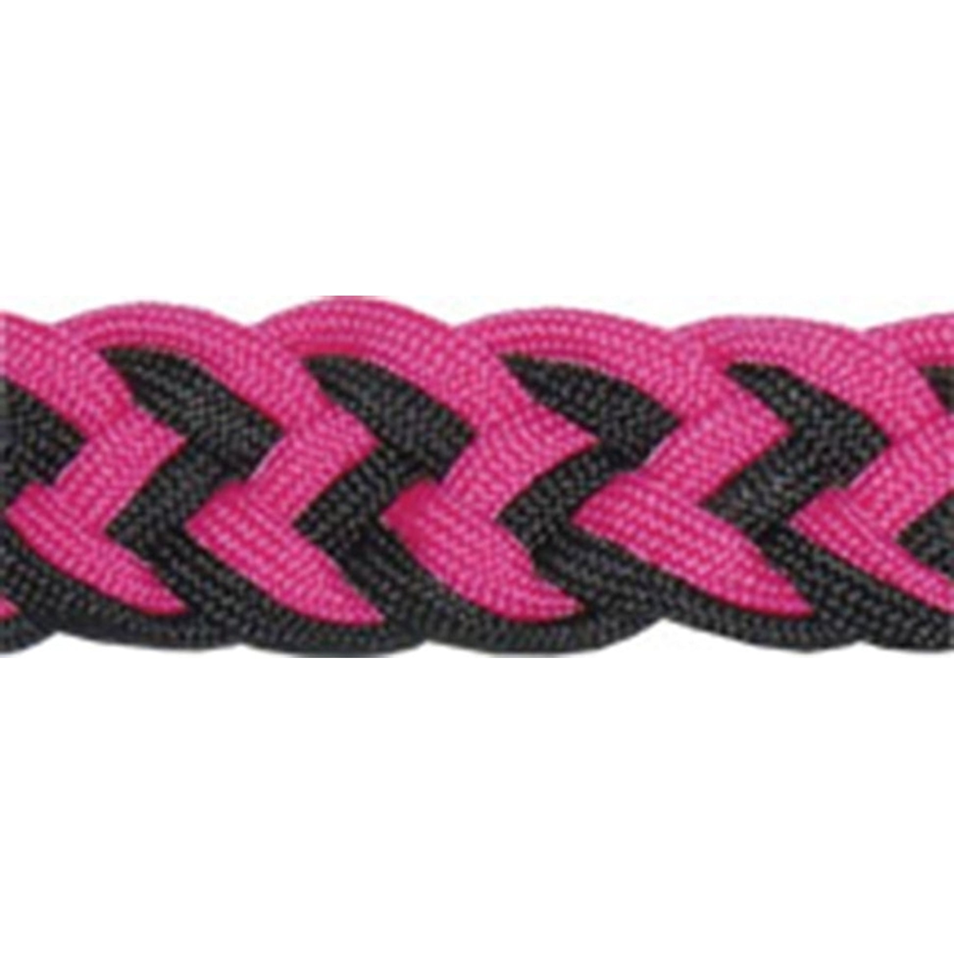 Tory Braided Barrel Rein With Knots Blk/Gry