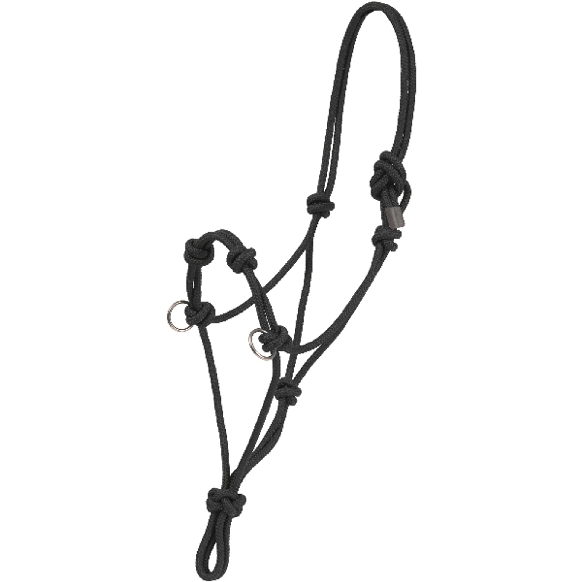 Tory Side Pull Rope Halter Horse Bk/Gry