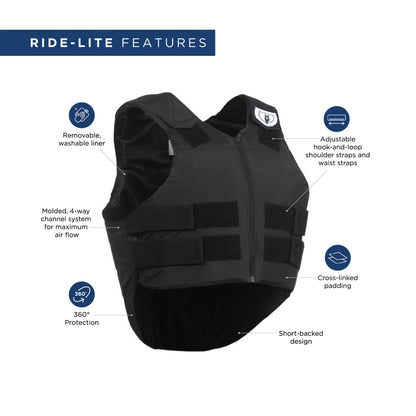 Tipperary Adult Ride-Lite Protective Vest - Taslan Lining