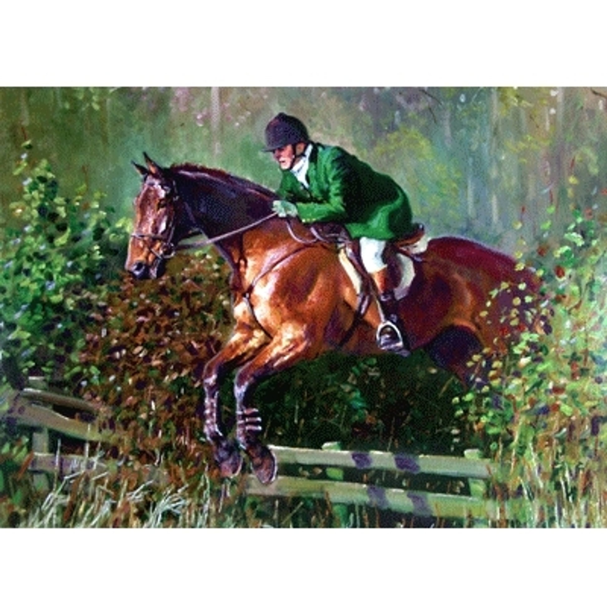 Over the Fence (Fox Hunting) Blank Greeting Cards - 6 Pack