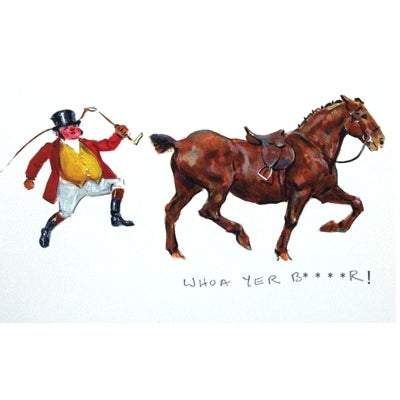 Whoa yer B***r (Fox Hunting) Blank Greeting Cards - 6 Pack