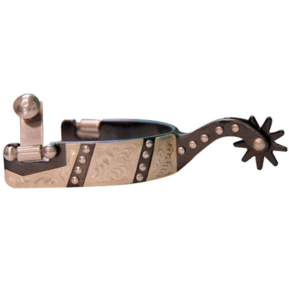 Western Show Spur with Engraved Overlay/Dots