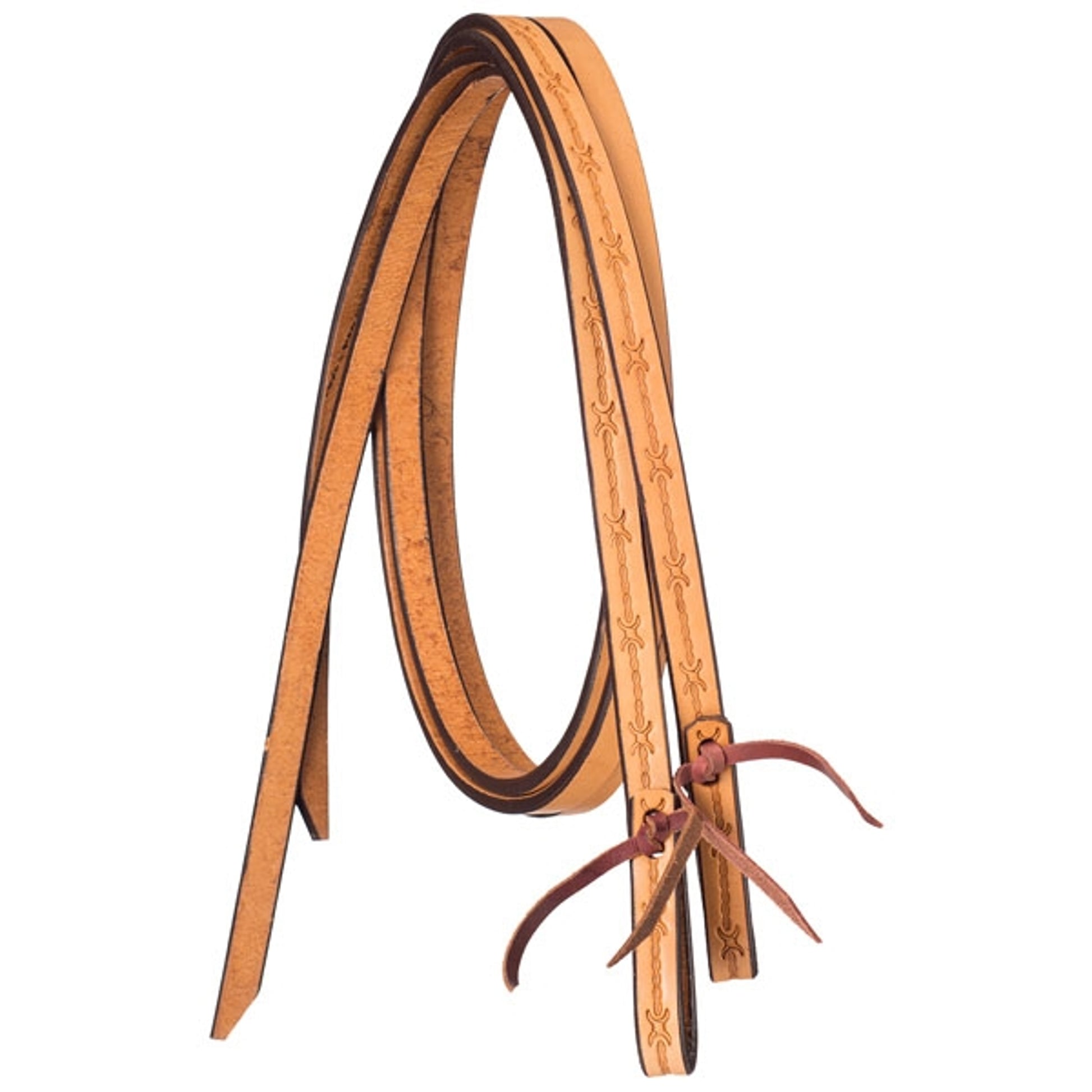 Silver Royal Barbwire Tooled Split Reins