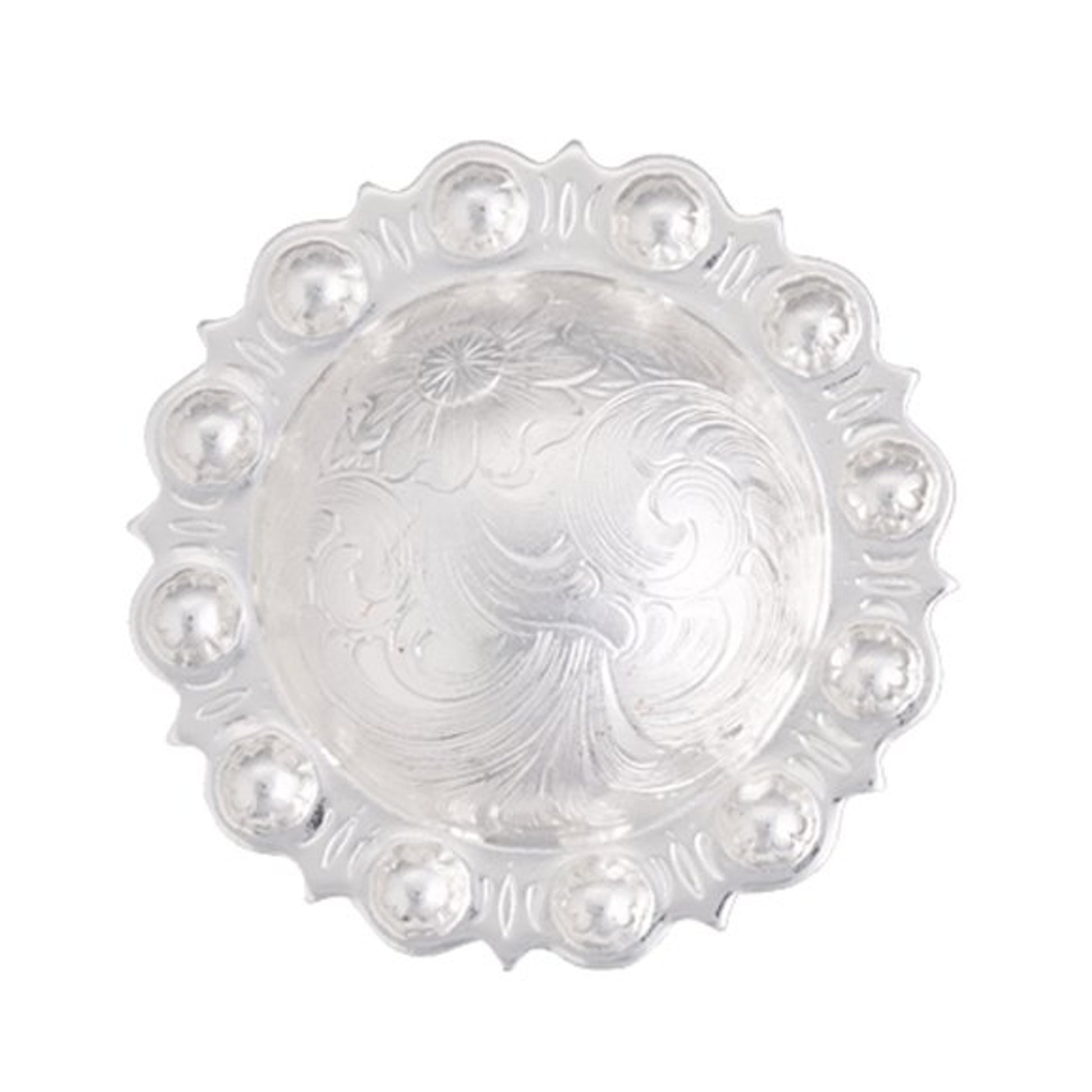 Sun Trim Silver Engraved Conch/ScrewBack 1 Sil