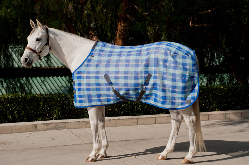 OPEN BOX - Kensington Platinum Protective Fly Sheet With Surefit Cut - 84" - Black Ice Plaid
