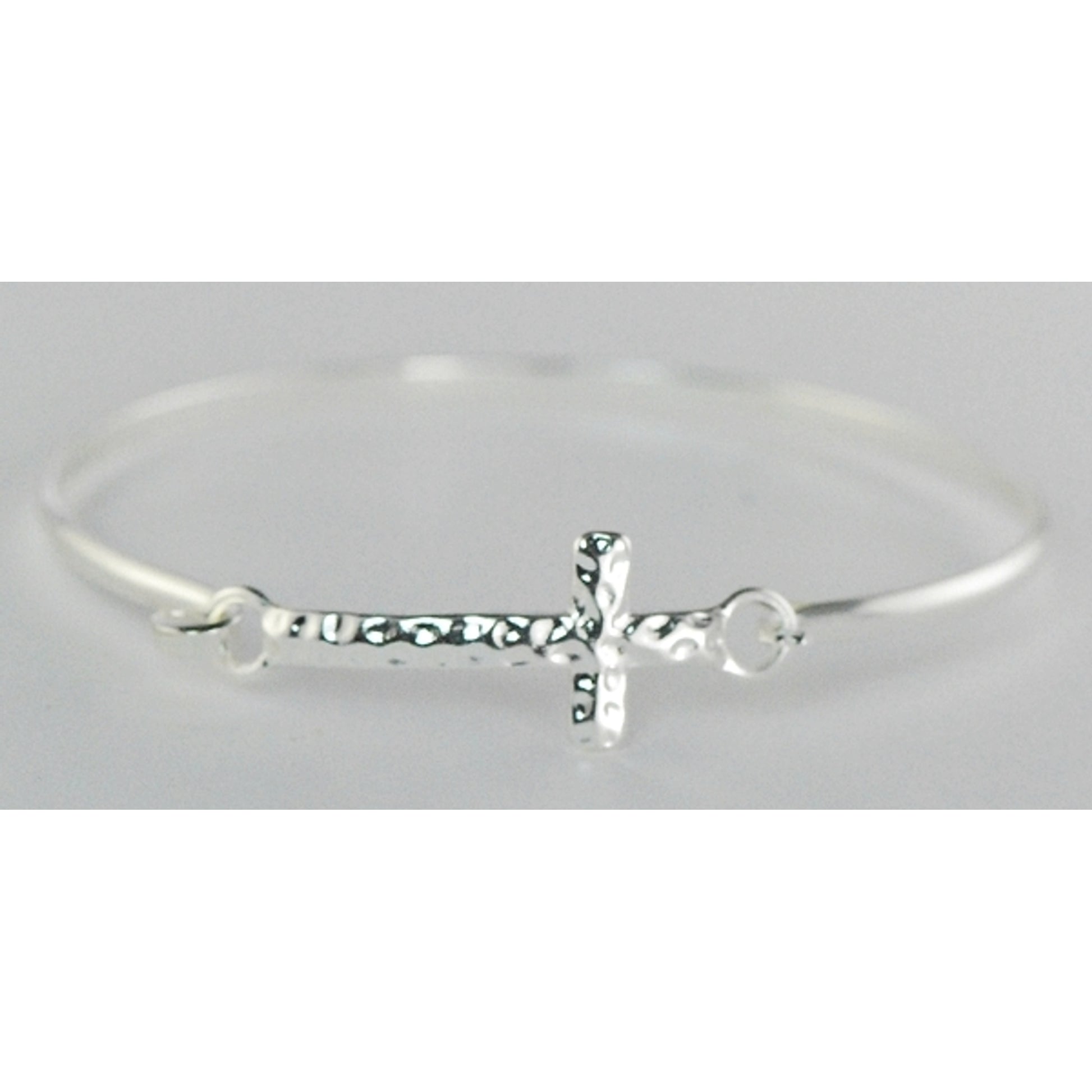 Finishing Touch Hammered Cross Bangle Bracelet