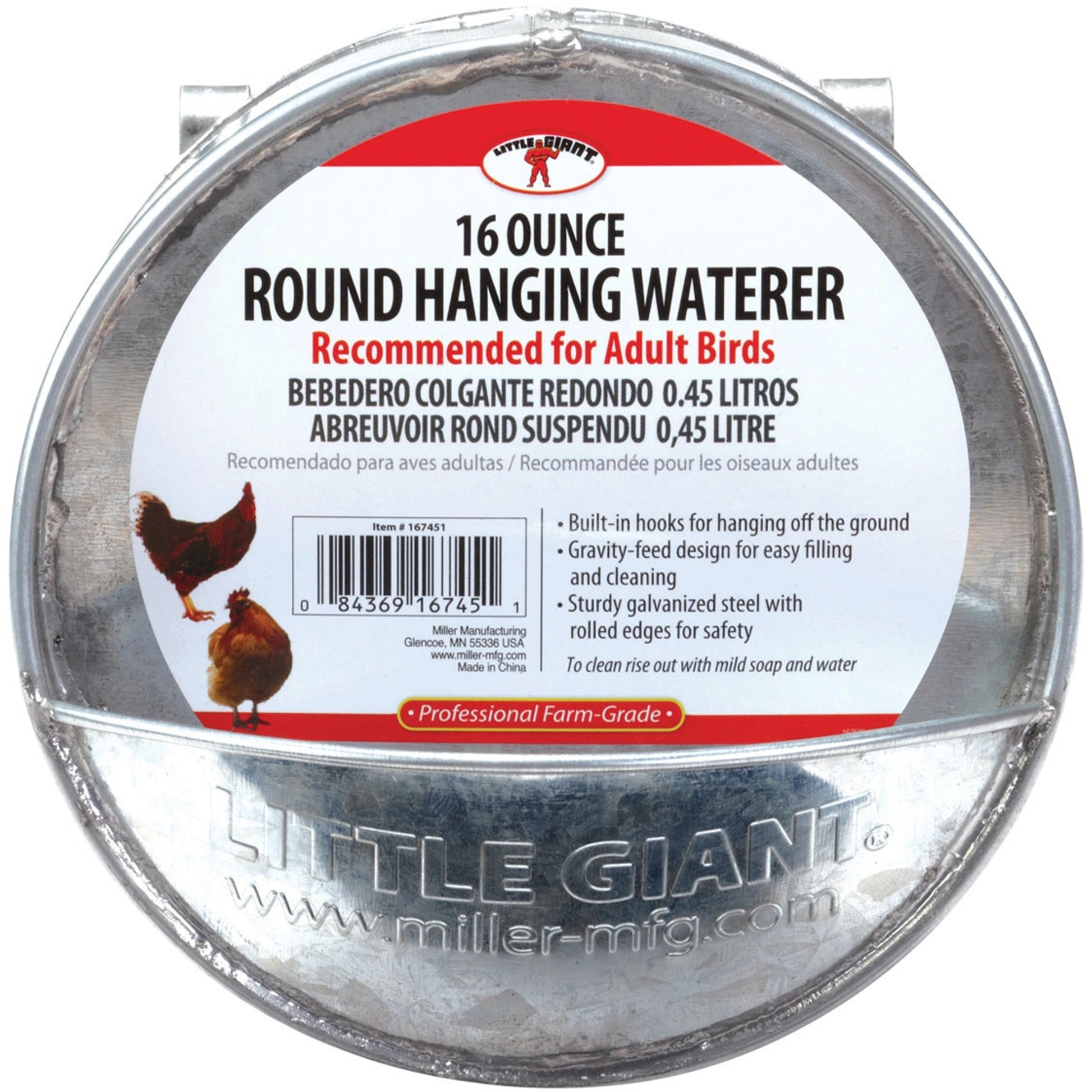 Little Giant Round Hanging Poultry Waterer