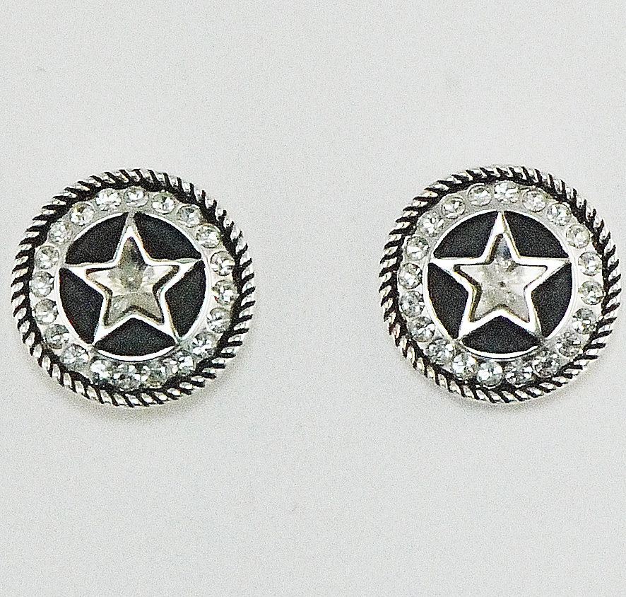 Western Edge Jewelry Crystal Star Concho Earrings