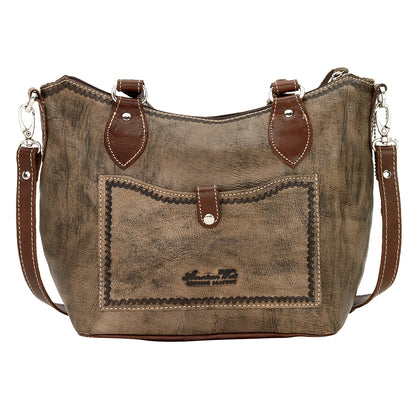 AMERICAN WEST Mystic Shadow Convertible Zip Top Bucket Tote - Charcoal Brown