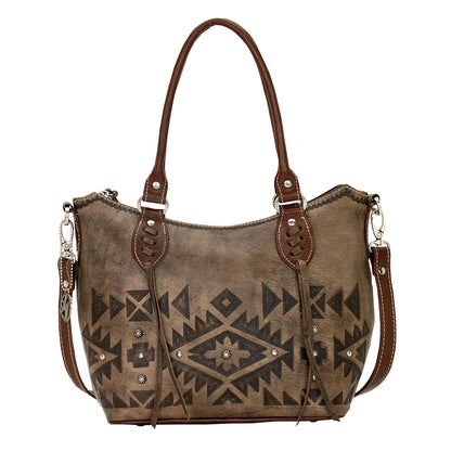 AMERICAN WEST Mystic Shadow Convertible Zip Top Bucket Tote - Charcoal Brown