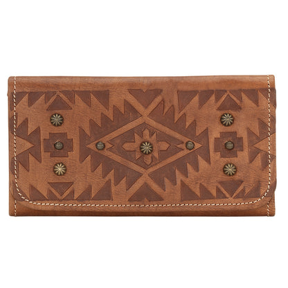 AMERICAN WEST Mystic Shadow Tri-Fold Wallet - Tan