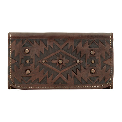 AMERICAN WEST Mystic Shadow Tri-Fold Wallet - Tan