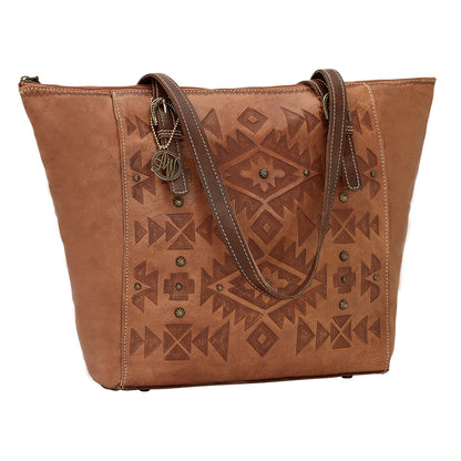 AMERICAN WEST Mystic Shadow Zip Top Bucket Tote - Tan