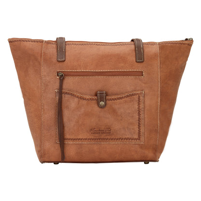 AMERICAN WEST Mystic Shadow Zip Top Bucket Tote - Tan