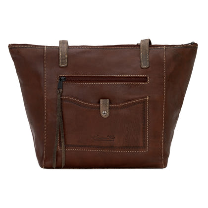 AMERICAN WEST Mystic Shadow Zip Top Bucket Tote - Tan
