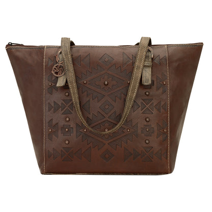 AMERICAN WEST Mystic Shadow Zip Top Bucket Tote - Tan