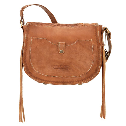 AMERICAN WEST Soho Groove Saddle Flap Crossbody Bag - Tan