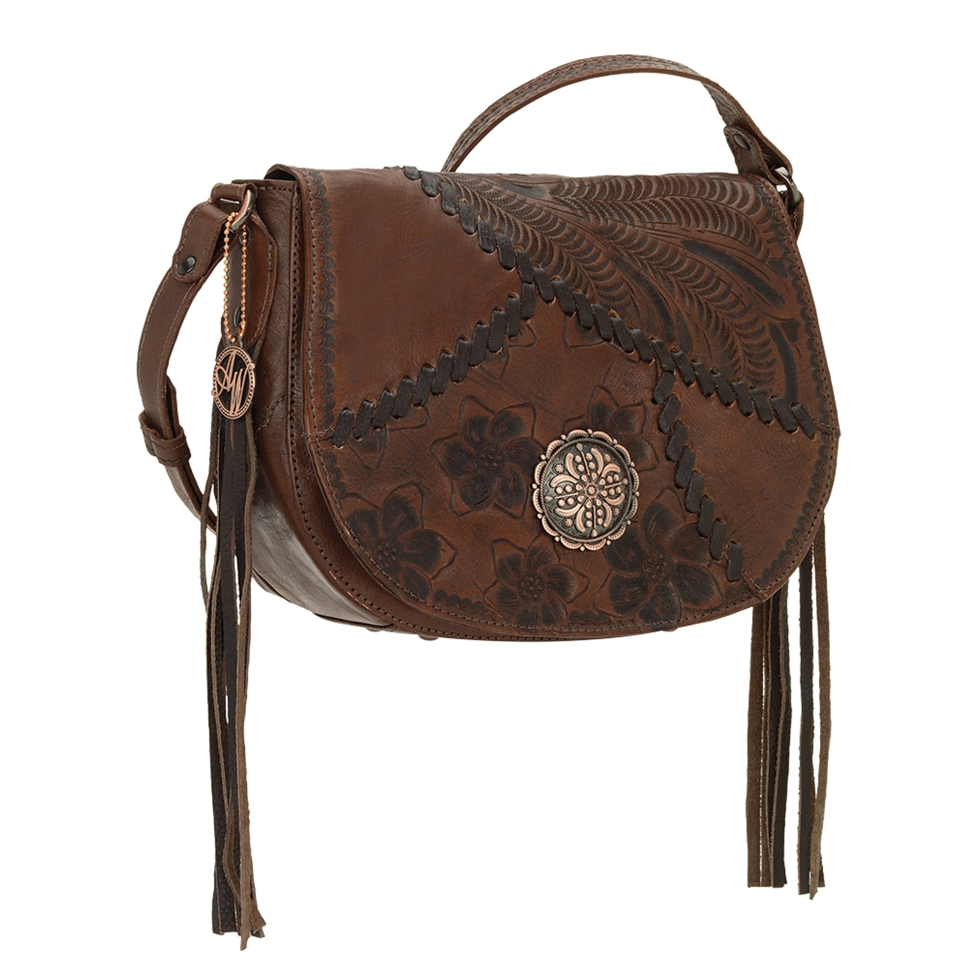 AMERICAN WEST Soho Groove Saddle Flap Crossbody Bag - Tan