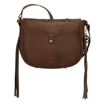 AMERICAN WEST Soho Groove Saddle Flap Crossbody Bag - Tan