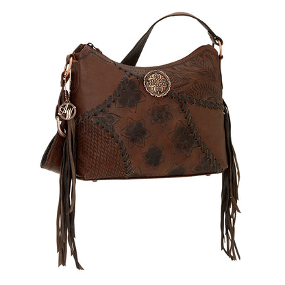 AMERICAN WEST Soho Groove Zip Top Shoulder Bag - Tan