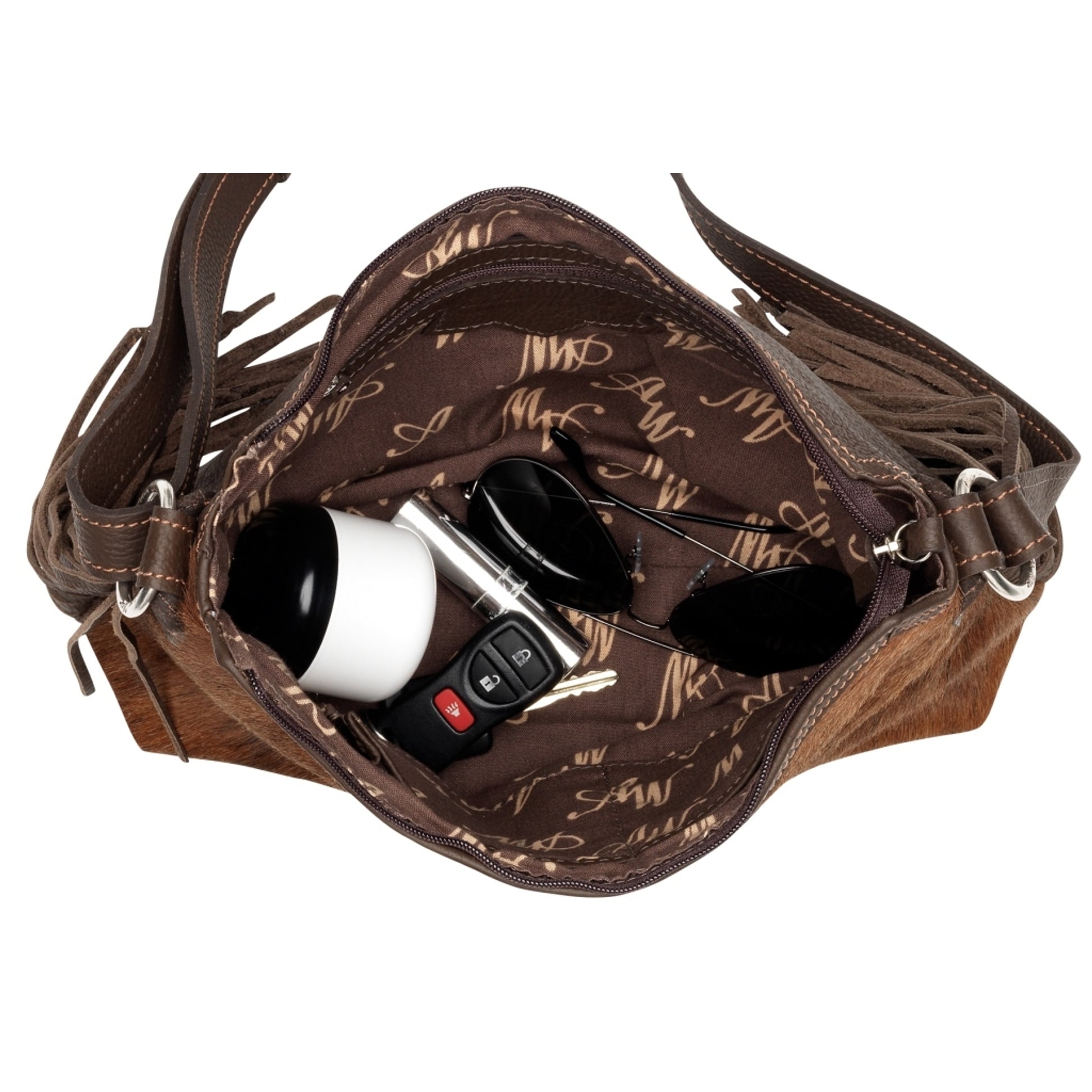 AMERICAN WEST Soho Groove Zip Top Shoulder Bag - Tan