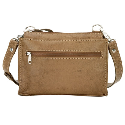 AMERICAN WEST Woodland Bloom Small Crossbody Bag/Wallet - Chestnut Brown